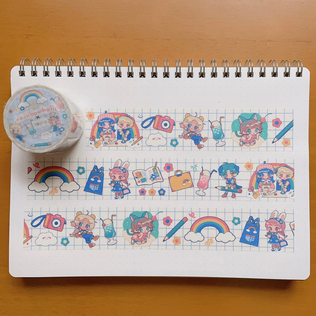 (MT083) Rainbowholic x itousa Bungu Kissa (Stationery Cafe) 3cm Washi Tape