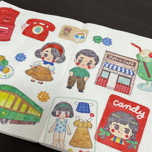 Load image into Gallery viewer, (ST014) Original Rainbowholic x Chichilittle Collaboration &quot;Retro Japan&quot; Sticker Set (2 sheets)
