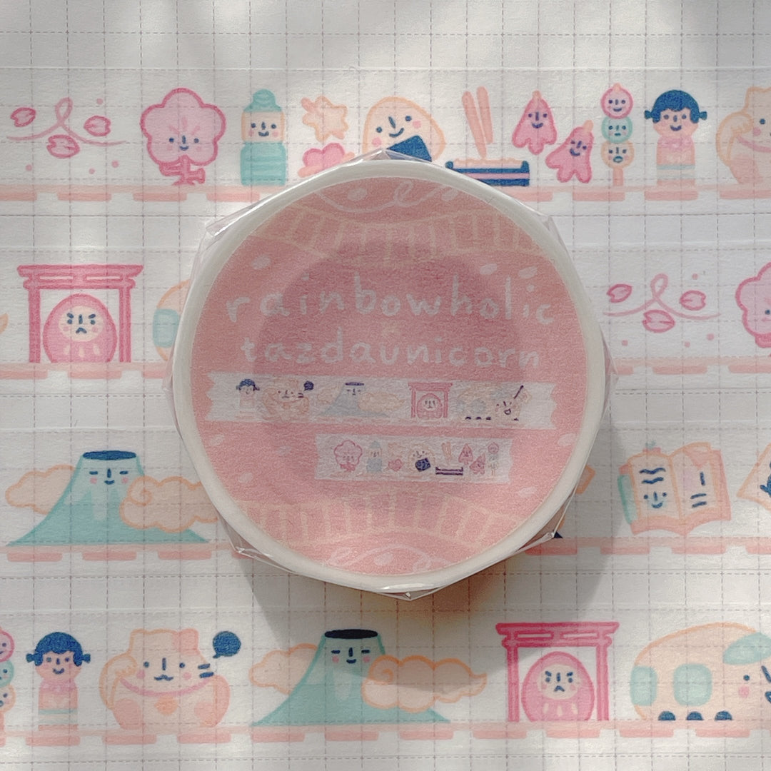 (MT021) Original Japan Travel & Culture Rainbowholic x Tazdaunicorn Collaboration Washi Tape