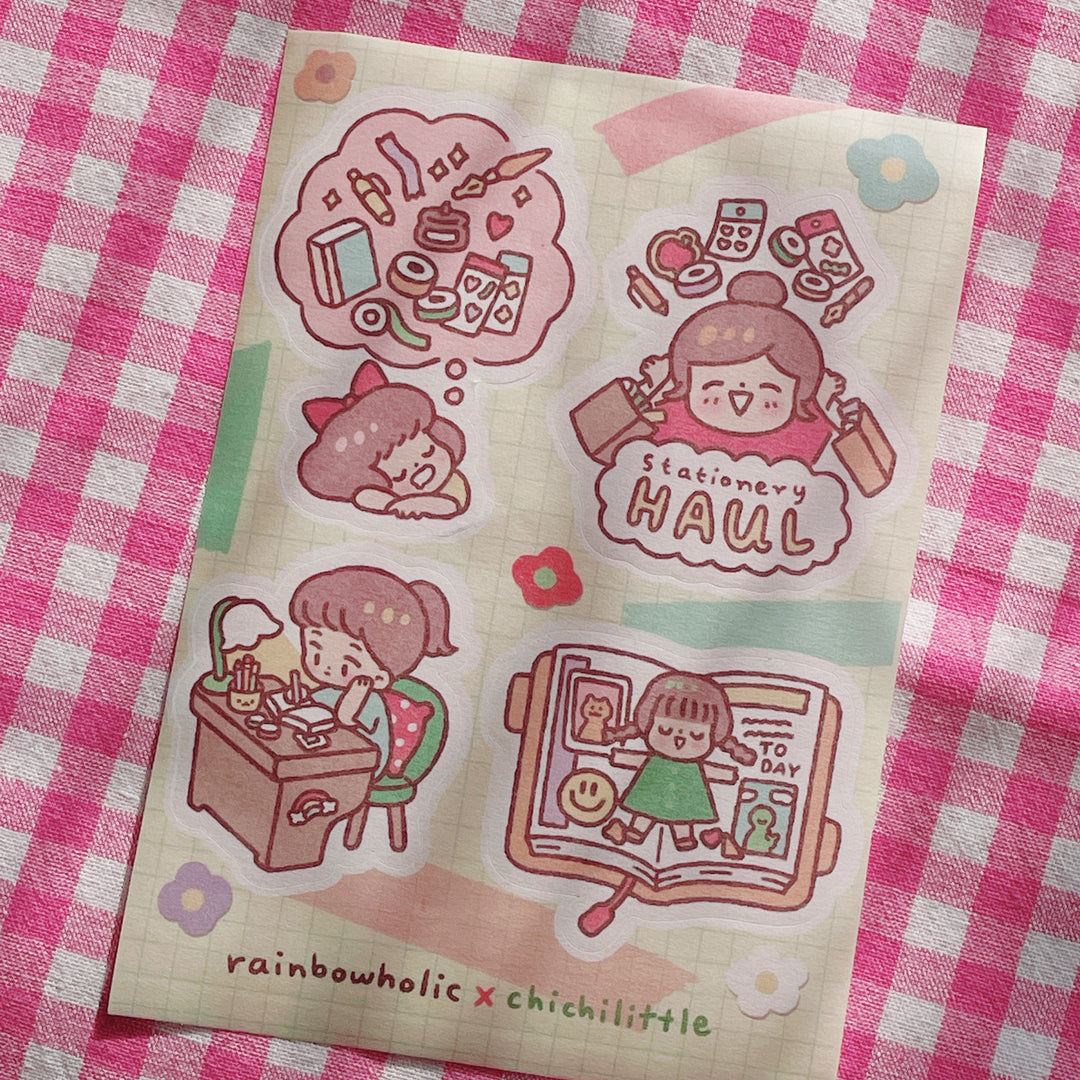 (ST057) Rainbowholic x Chichilittle Stationery Haul A6 Sticker