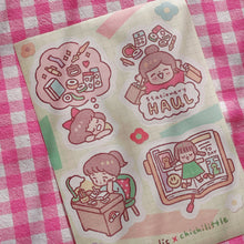 Load image into Gallery viewer, (ST057) Rainbowholic x Chichilittle Stationery Haul A6 Sticker
